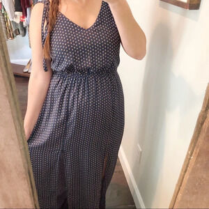 SHE + Hem small oversized double slit maxi dress